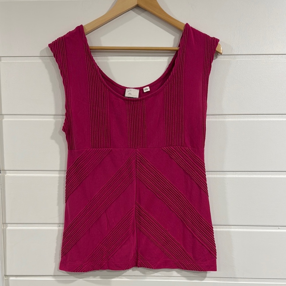 Cap Sleeve Postmark Pink Sleeveless Top